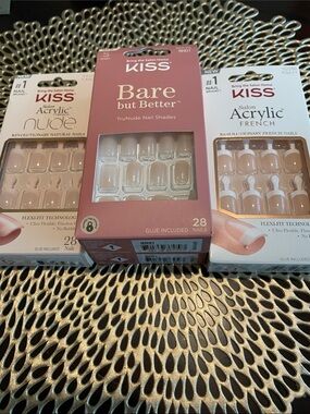KISS Acrylic Press-On Nail Sets - Pink & Nude Mix